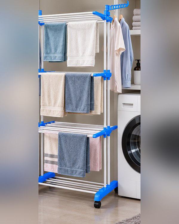 The dryer is next to the washing machine