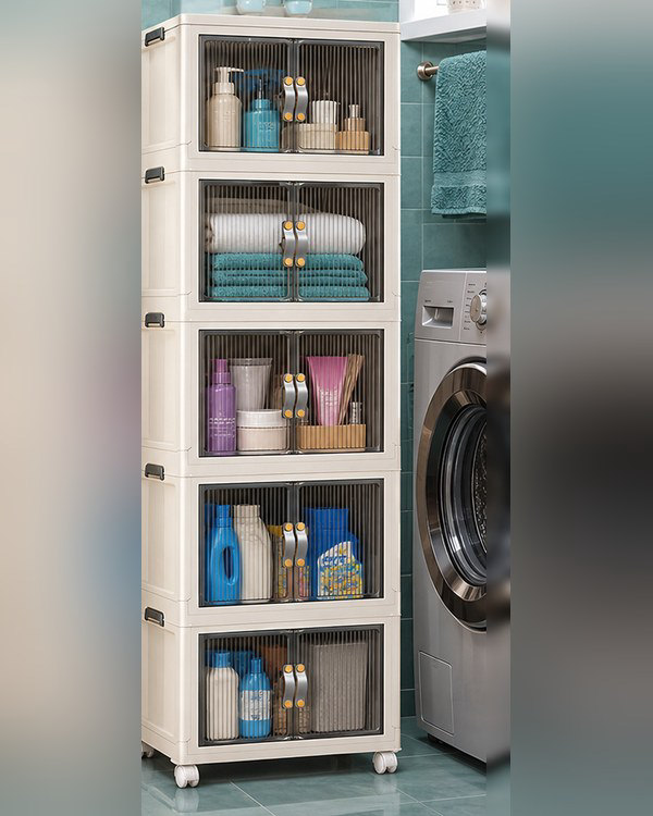 The cupboard is in the bathroom