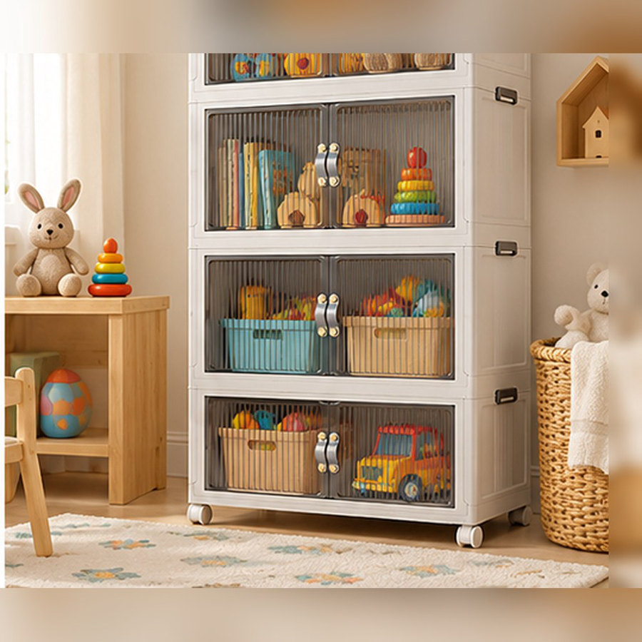 The cupboard is in the room